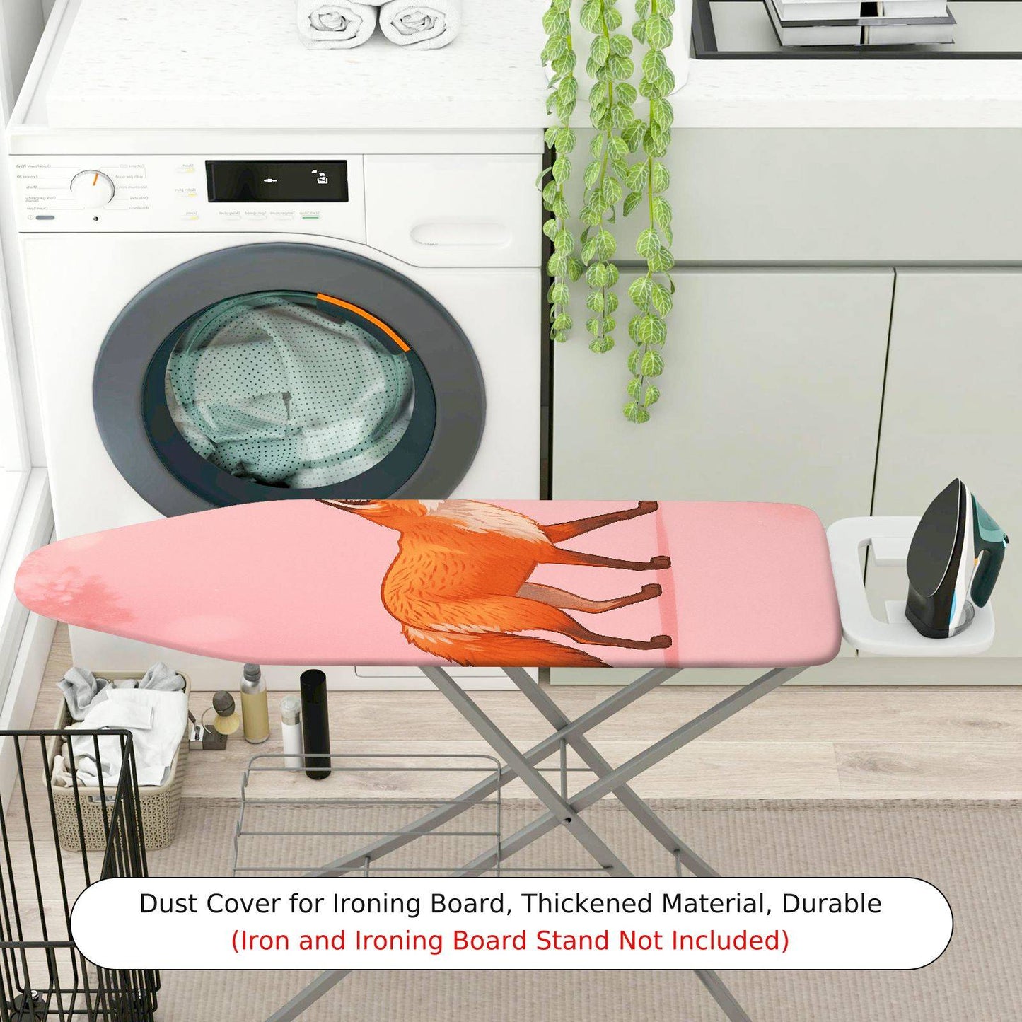 1-Piece Pink Fox Artistic Fun  Ironing Board Cover, Universal Size, Without Board