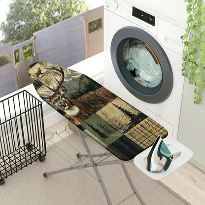 1-Piece Deer Forest Plaid  Ironing Board Cover, Universal Size, Without Board