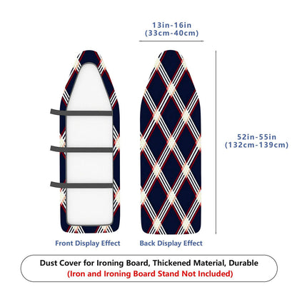 1-Piece Plaid Navy Red White  Ironing Board Cover, Universal Size, Without Board
