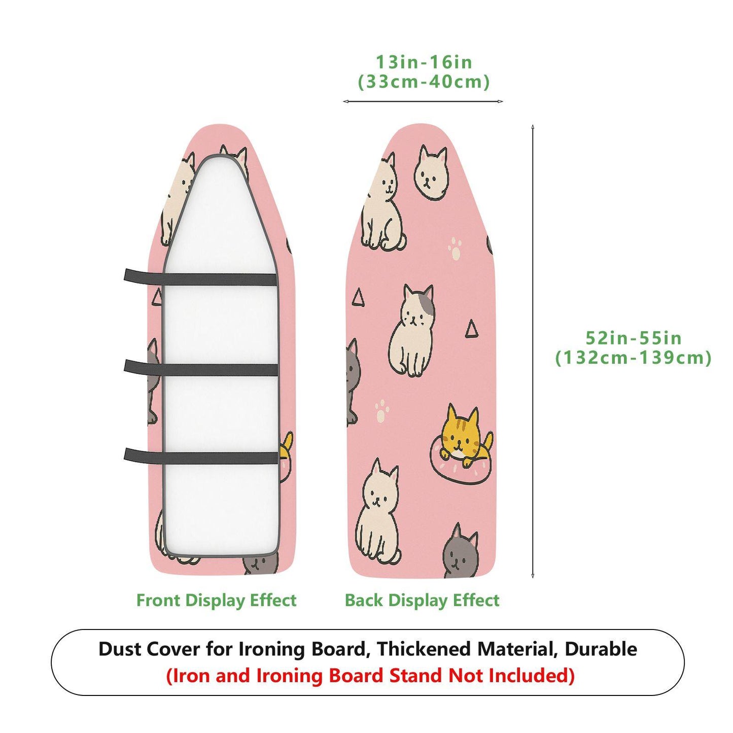 1-Piece Cute Cat Pink  Ironing Board Cover, Universal Size, Without Board