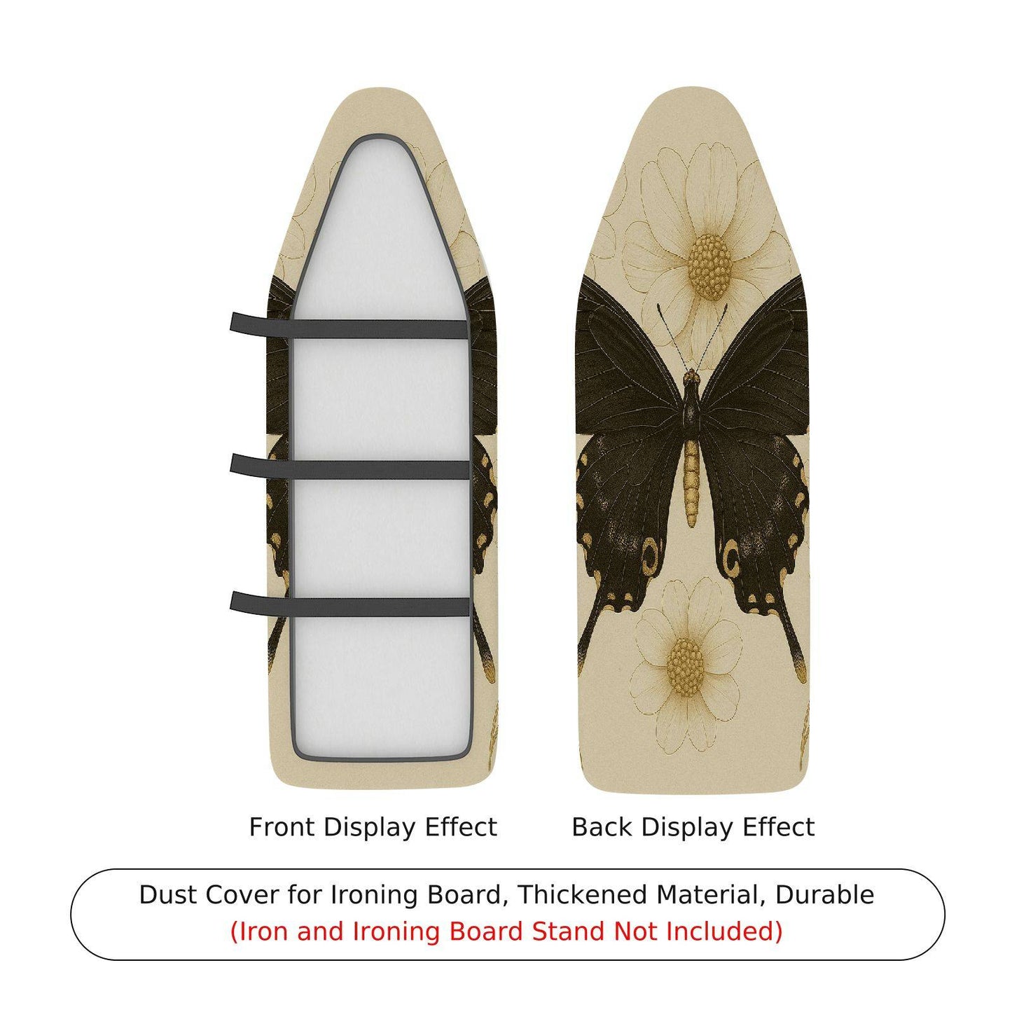1-Piece butterfly floral beige  Ironing Board Cover, Universal Size, Without Board