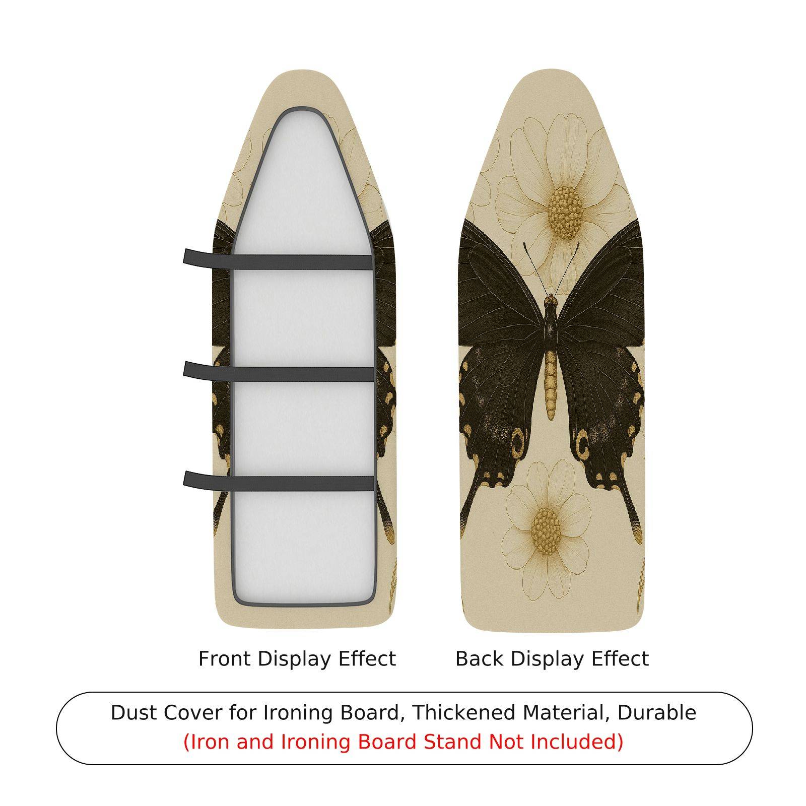 1-Piece butterfly floral beige  Ironing Board Cover, Universal Size, Without Board