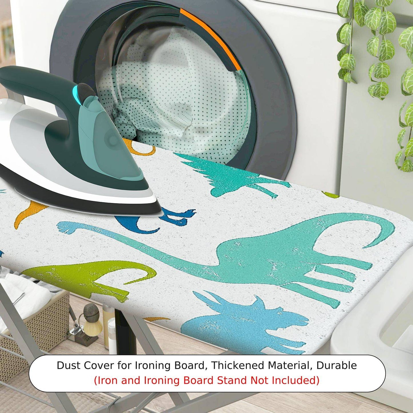 1-Piece Dinosaur Colorful Fun  Ironing Board Cover, Universal Size, Without Board