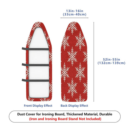1-Piece Snowflake Red White Christmas  Ironing Board Cover, Universal Size, Without Board