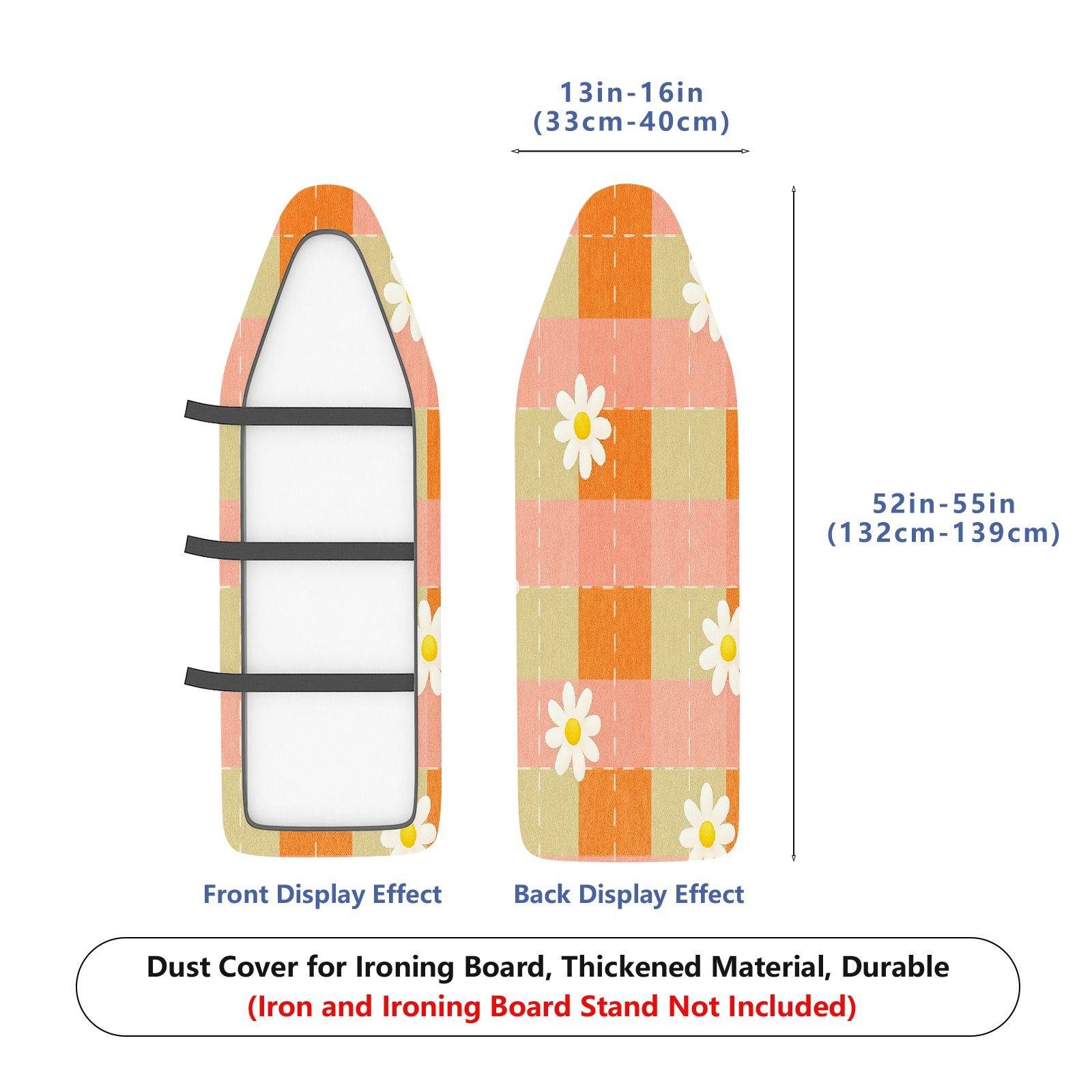 1-Piece Floral Plaid Daisy  Ironing Board Cover, Universal Size, Without Board