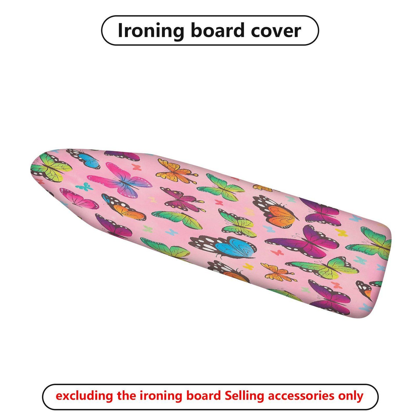 1-Piece Butterfly Colorful Pink  Ironing Board Cover, Universal Size, Without Board