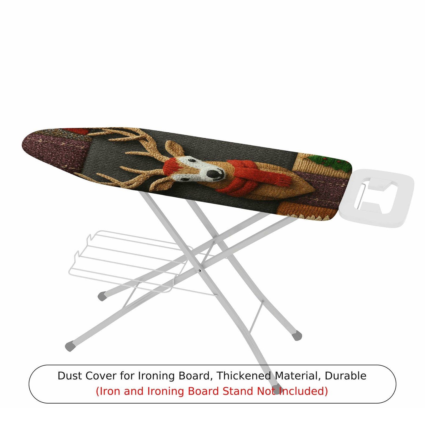 1-Piece Festive Reindeer Christmas  Ironing Board Cover, Universal Size, Without Board