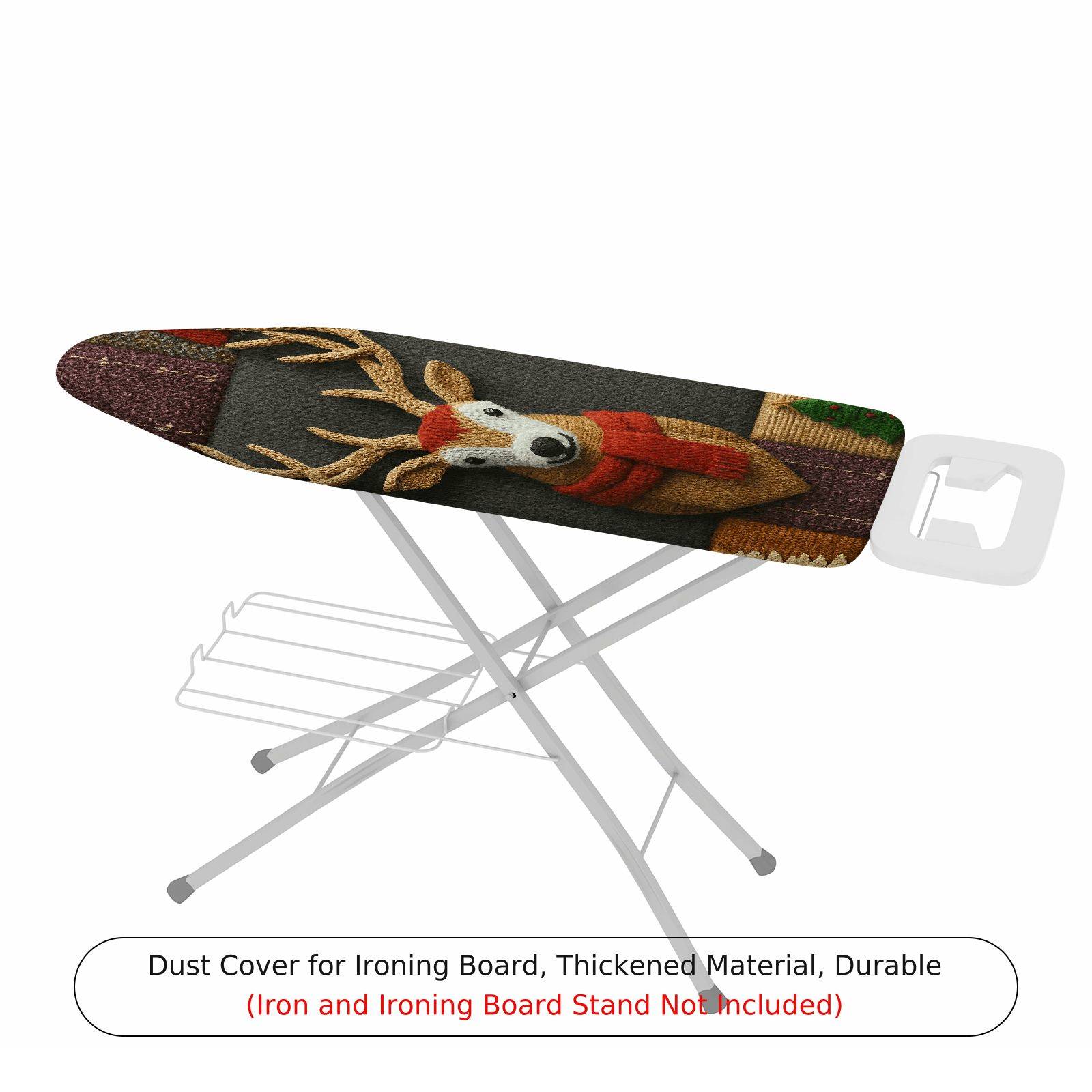 1-Piece Festive Reindeer Christmas  Ironing Board Cover, Universal Size, Without Board
