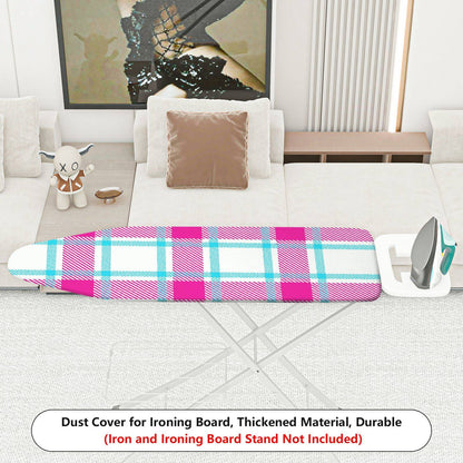 1-Piece Plaid Pink Blue  Ironing Board Cover, Universal Size, Without Board