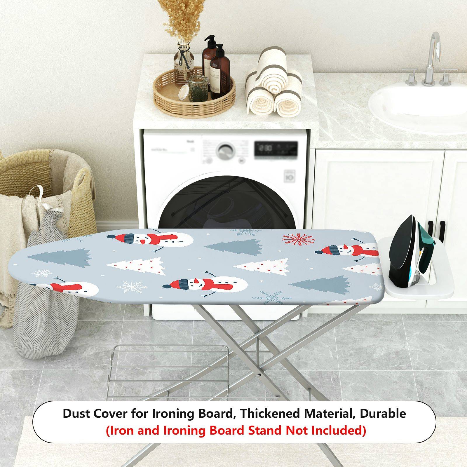 1-Piece Snowman Christmas Winter  Ironing Board Cover, Universal Size, Without Board
