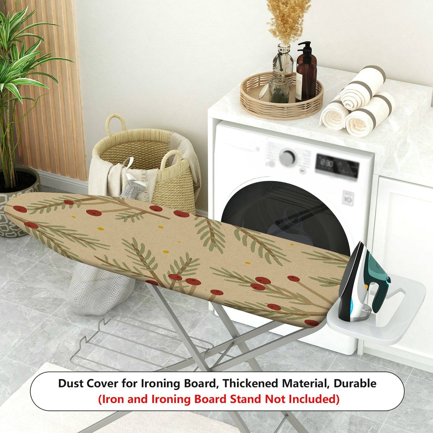 1-Piece Christmas Berry Pine Holiday  Ironing Board Cover, Universal Size, Without Board