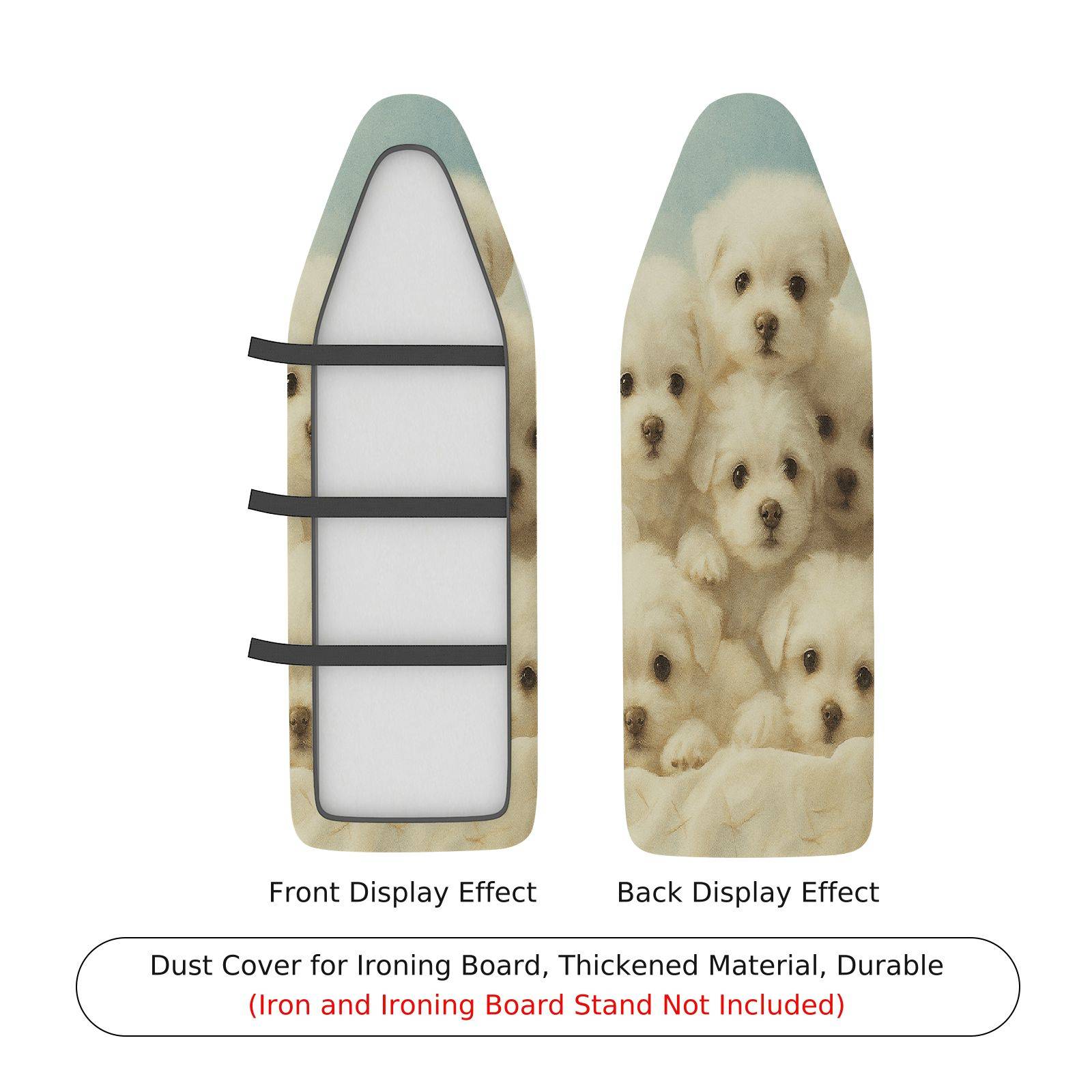 1-Piece Cute Dog Animal White  Ironing Board Cover, Universal Size, Without Board