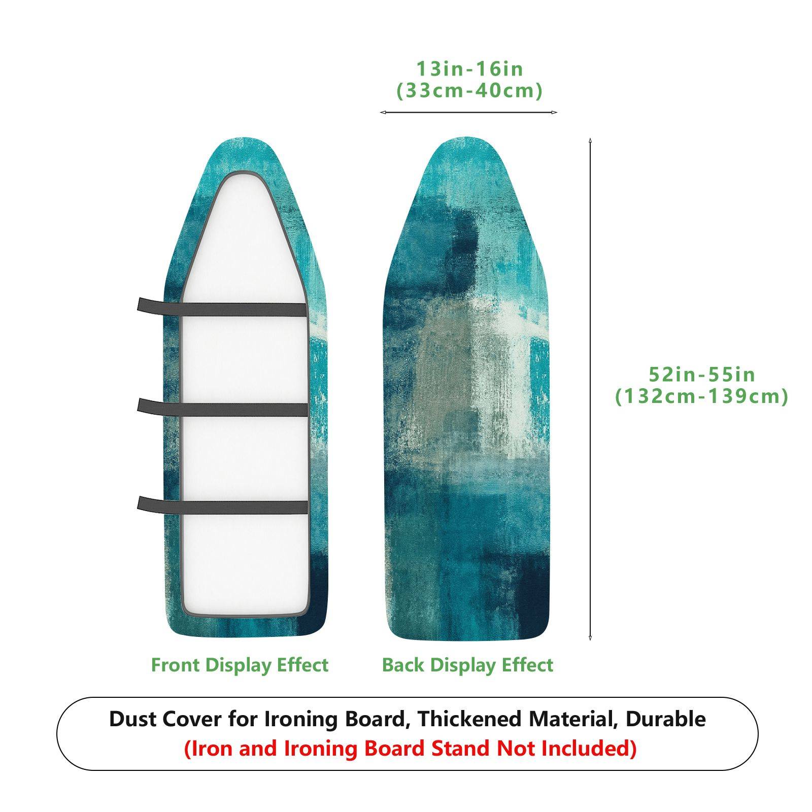 1-Piece Abstract Blue Green Artistic  Ironing Board Cover, Universal Size, Without Board