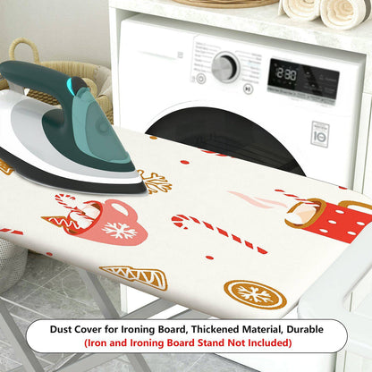 1-Piece Christmas Candy Cane Hot Cocoa  Ironing Board Cover, Universal Size, Without Board