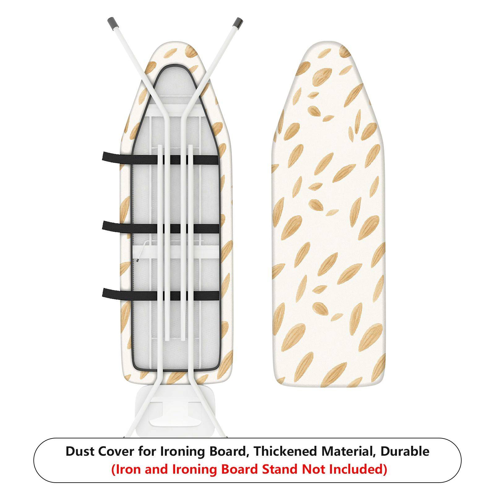 1-Piece Leaf Pattern Beige Decorative  Ironing Board Cover, Universal Size, Without Board