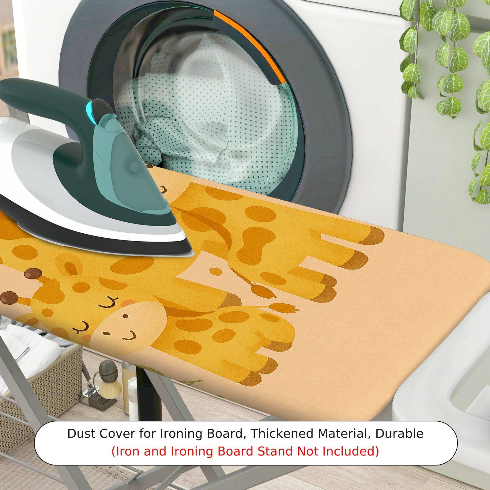 1-Piece Animal Family Cute Giraffe  Ironing Board Cover, Universal Size, Without Board