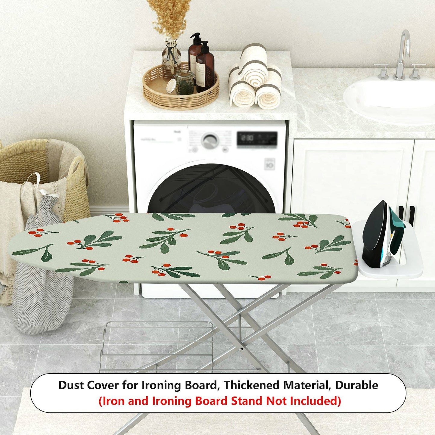 1-Piece Christmas Holiday Berry Printed  Ironing Board Cover, Universal Size, Without Board