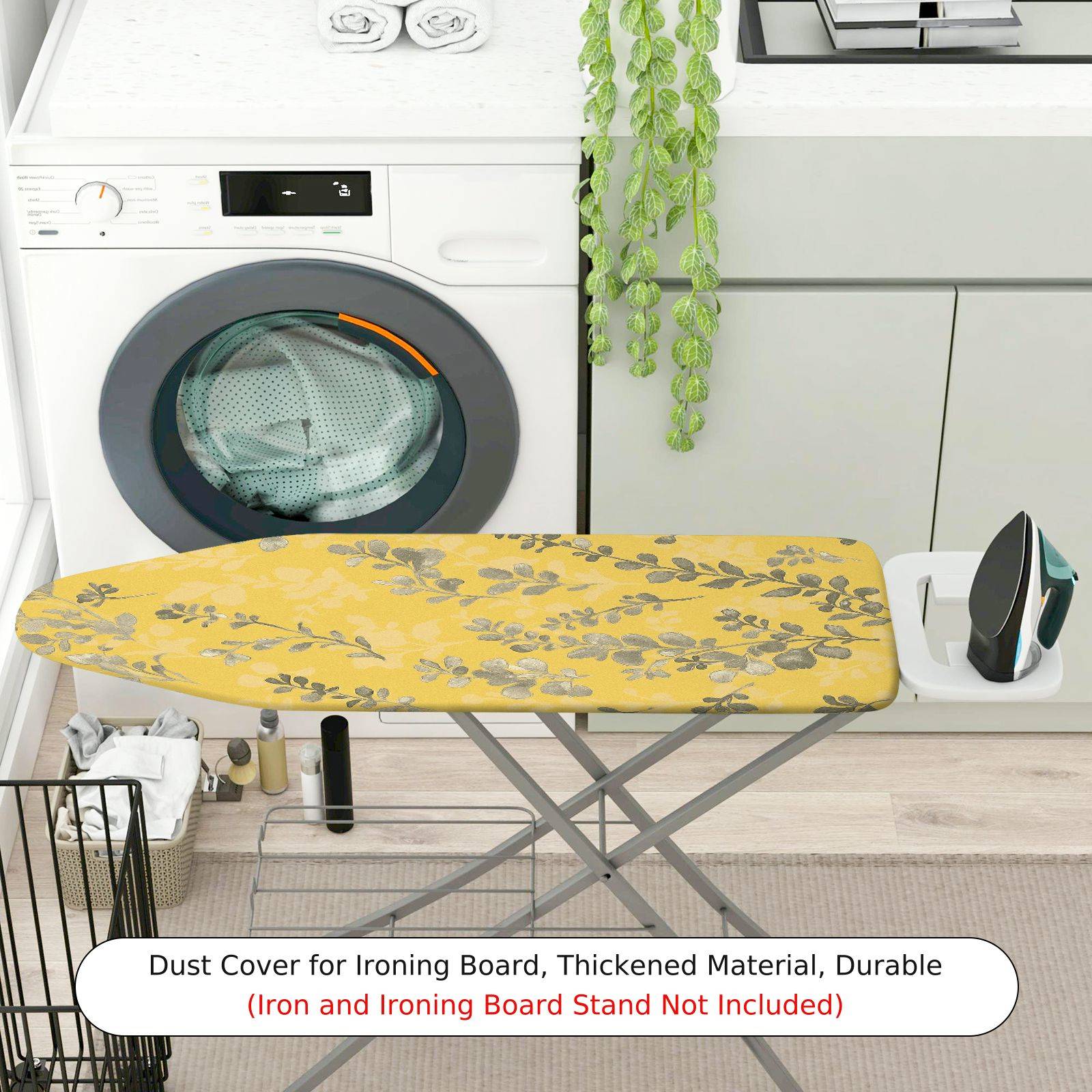 1-Piece Yellow Leaf Floral  Ironing Board Cover, Universal Size, Without Board