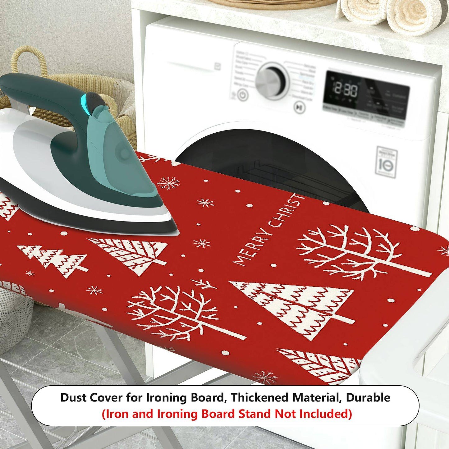1-Piece Christmas Deer Tree  Ironing Board Cover, Universal Size, Without Board