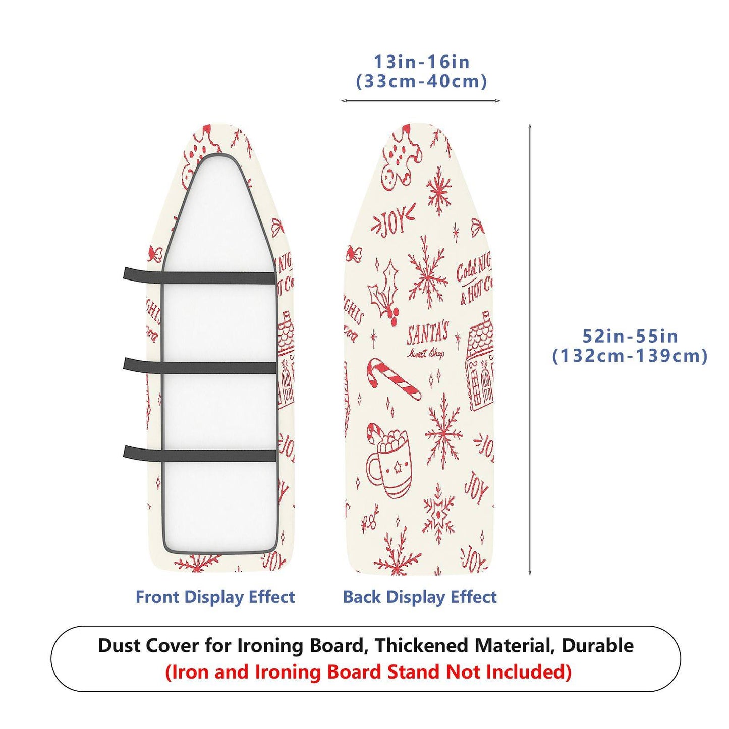 1-Piece Christmas Snowflake Candy  Ironing Board Cover, Universal Size, Without Board