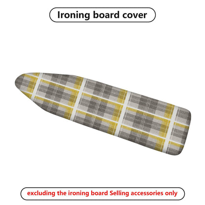 1-Piece Plaid Yellow Gray  Ironing Board Cover, Universal Size, Without Board