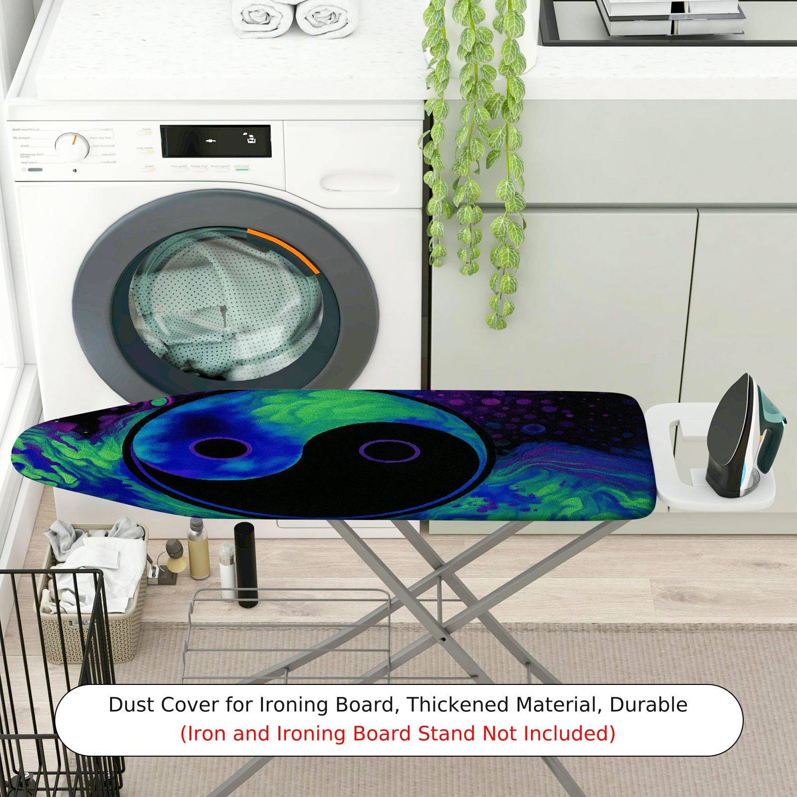 1-Piece Yin Yang Abstract Pattern Colorful  Ironing Board Cover, Universal Size, Without Board