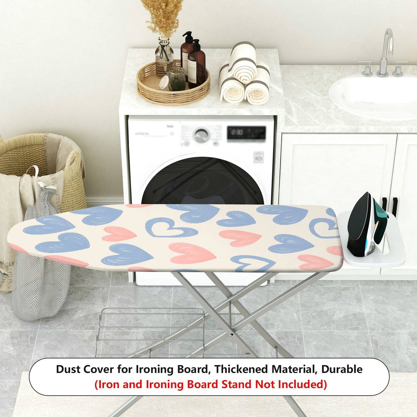 1-Piece Heart Pattern Pastel Design Cute  Ironing Board Cover, Universal Size, Without Board