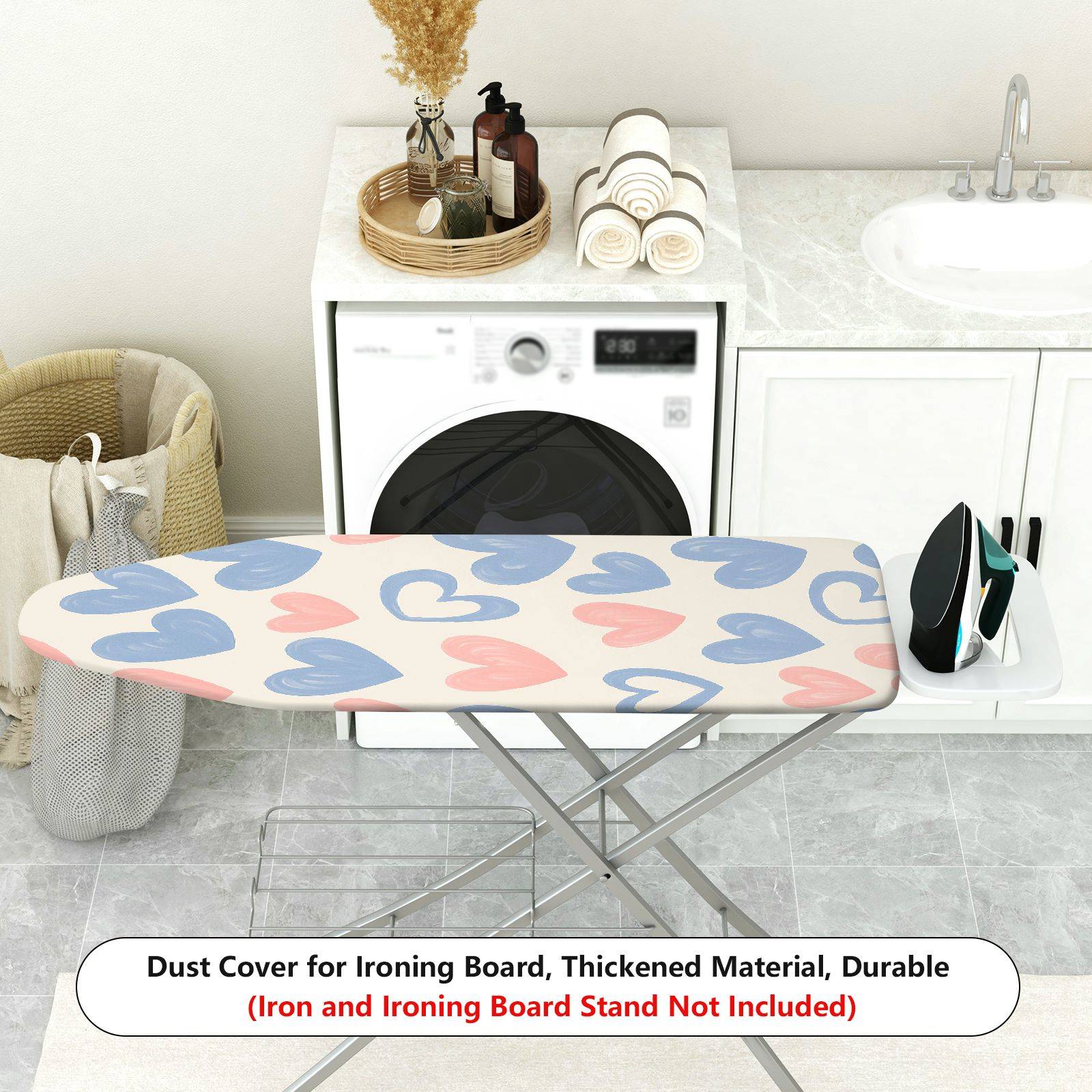 1-Piece Heart Pattern Pastel Design Cute  Ironing Board Cover, Universal Size, Without Board