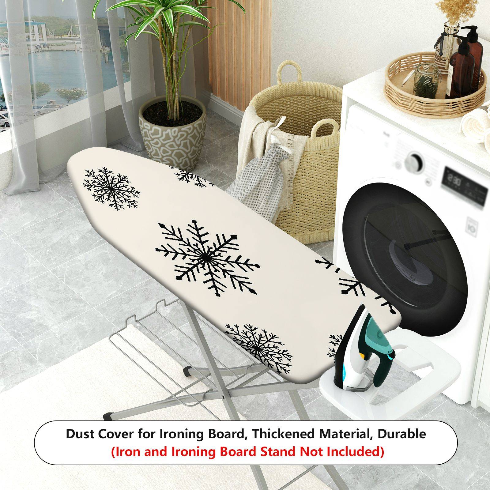 1-Piece Snowflake Pattern Christmas Winter  Ironing Board Cover, Universal Size, Without Board