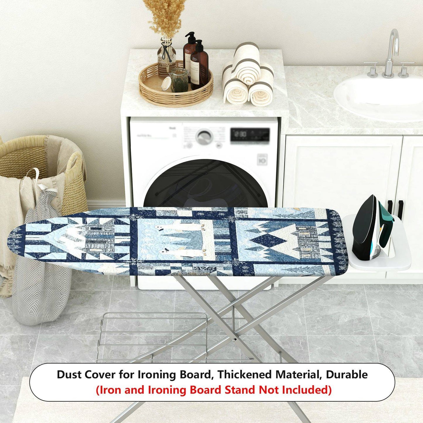 1-Piece Winter Snow Village  Ironing Board Cover, Universal Size, Without Board