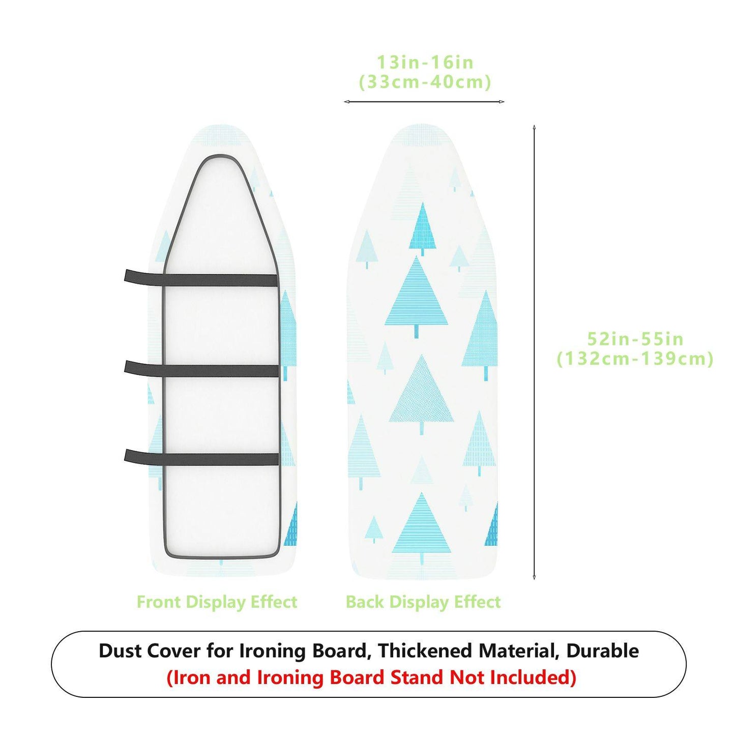 1-Piece Christmas Tree Geometric White  Ironing Board Cover, Universal Size, Without Board
