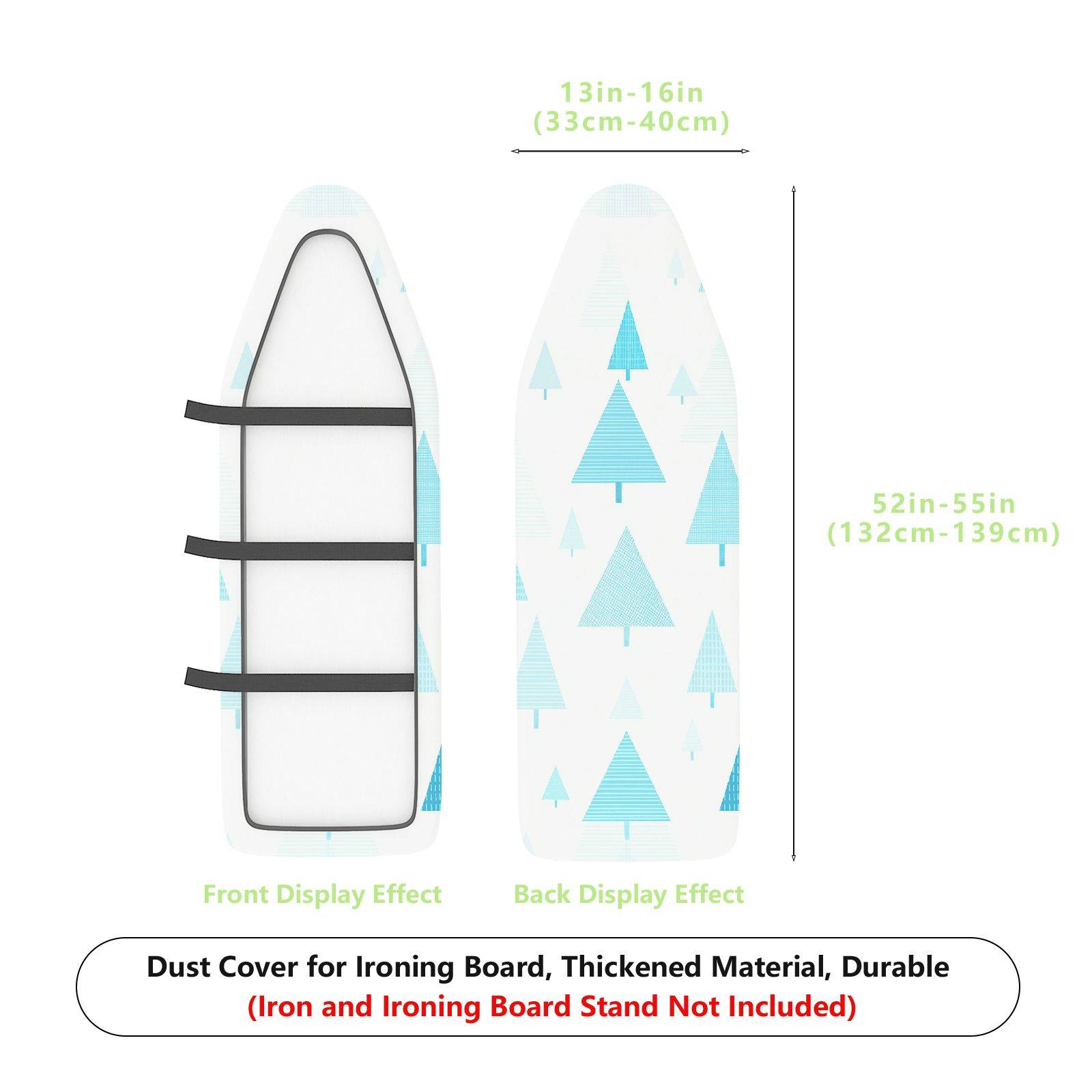 1-Piece Christmas Tree Geometric White  Ironing Board Cover, Universal Size, Without Board