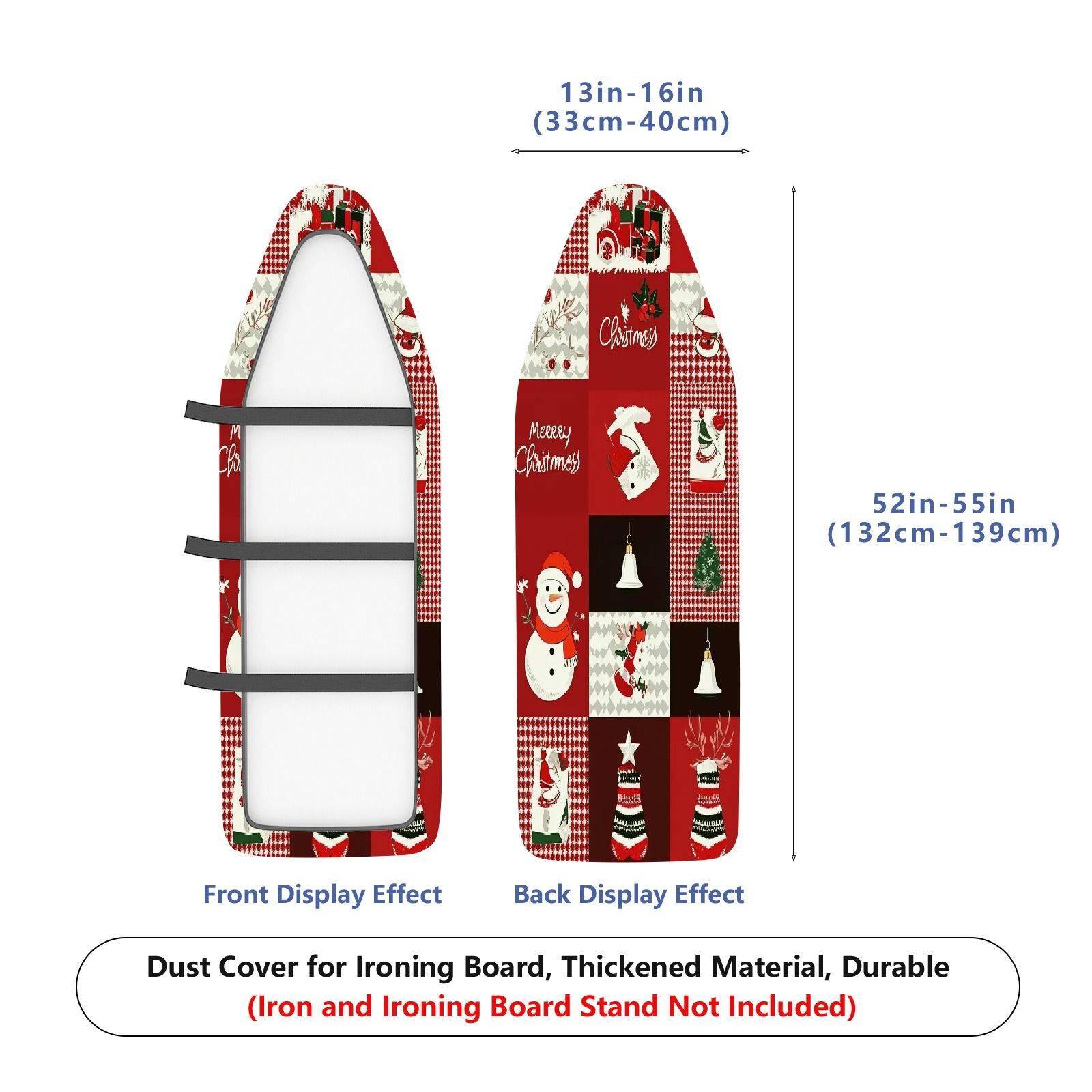 1-Piece Christmas Santa Bell  Ironing Board Cover, Universal Size, Without Board