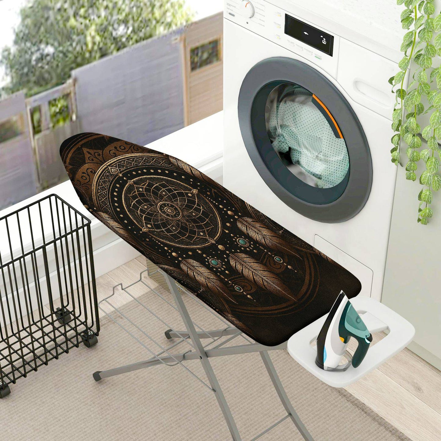 1-Piece Mandala Feather Geometric  Ironing Board Cover, Universal Size, Without Board