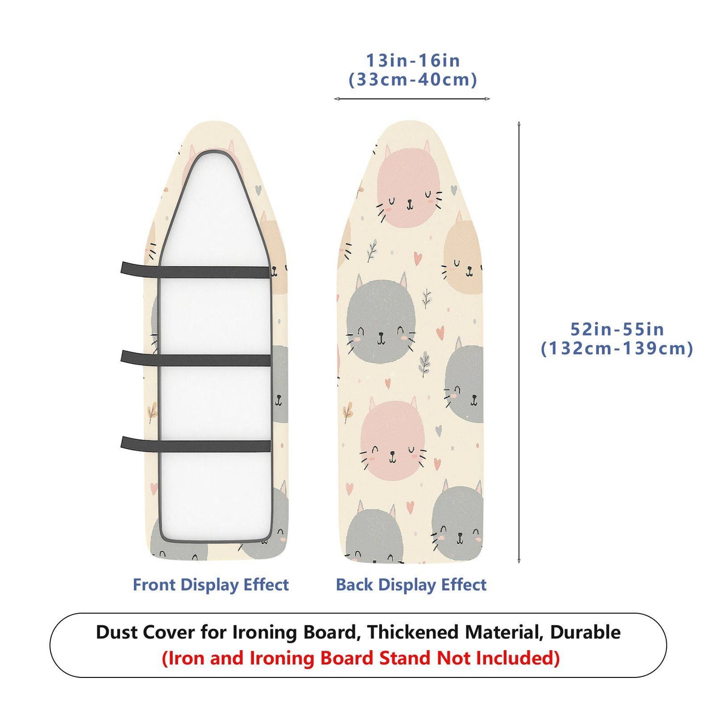 1-Piece Cat Heart Cute  Ironing Board Cover, Universal Size, Without Board