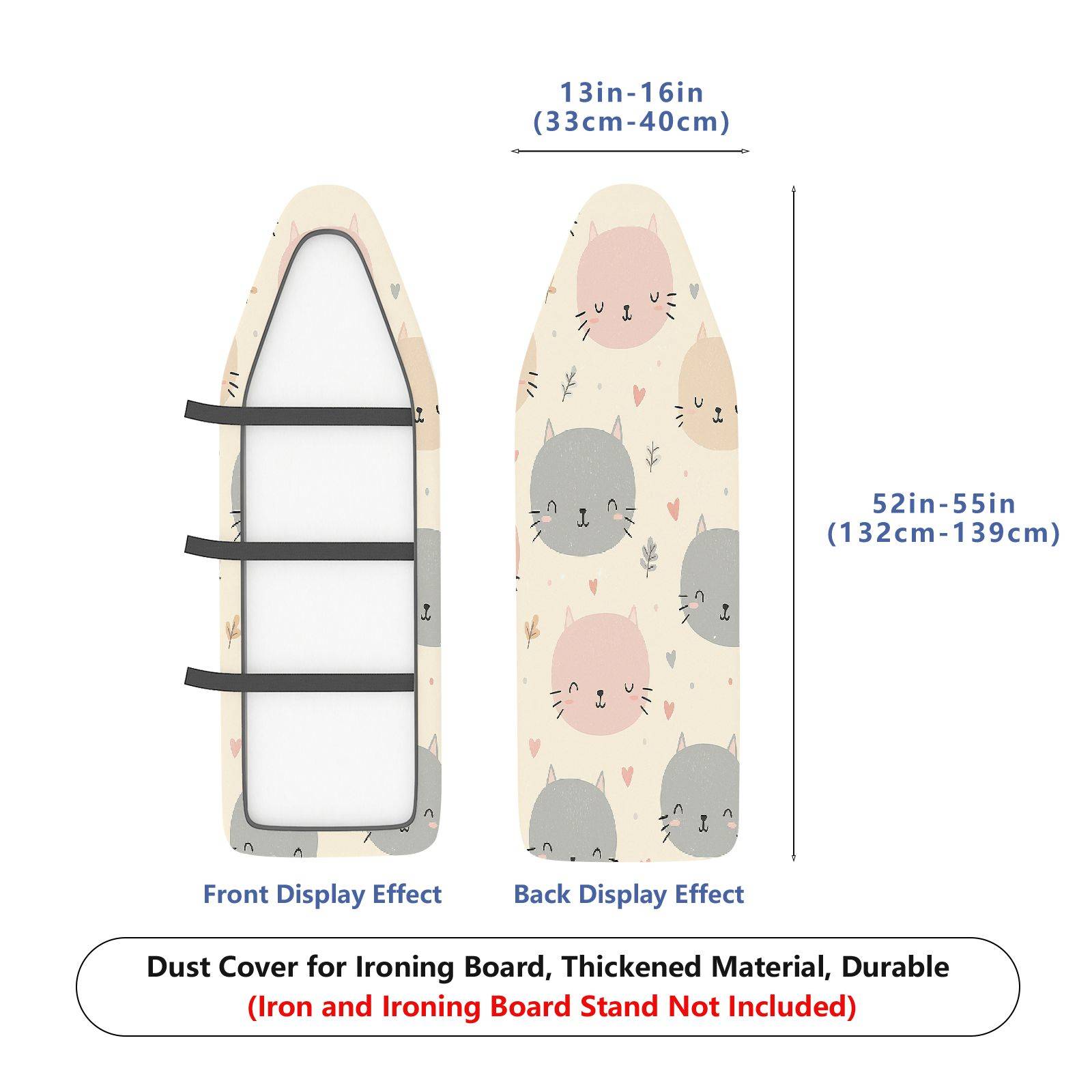 1-Piece Cat Heart Cute  Ironing Board Cover, Universal Size, Without Board