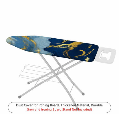 1-Piece Abstract Marble Gold Blue  Ironing Board Cover, Universal Size, Without Board