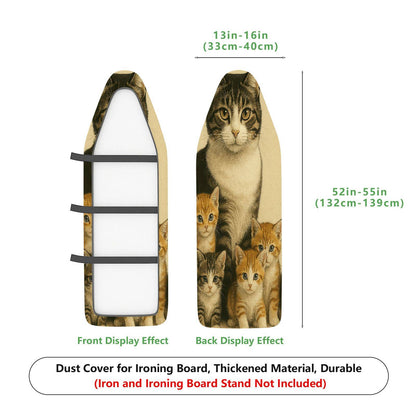 1-Piece Cute Cat Family Animal Print  Ironing Board Cover, Universal Size, Without Board