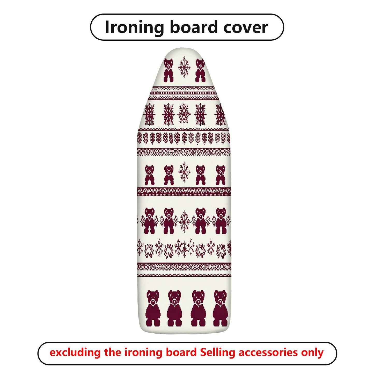 1-Piece Bear Snowflake Christmas  Ironing Board Cover, Universal Size, Without Board