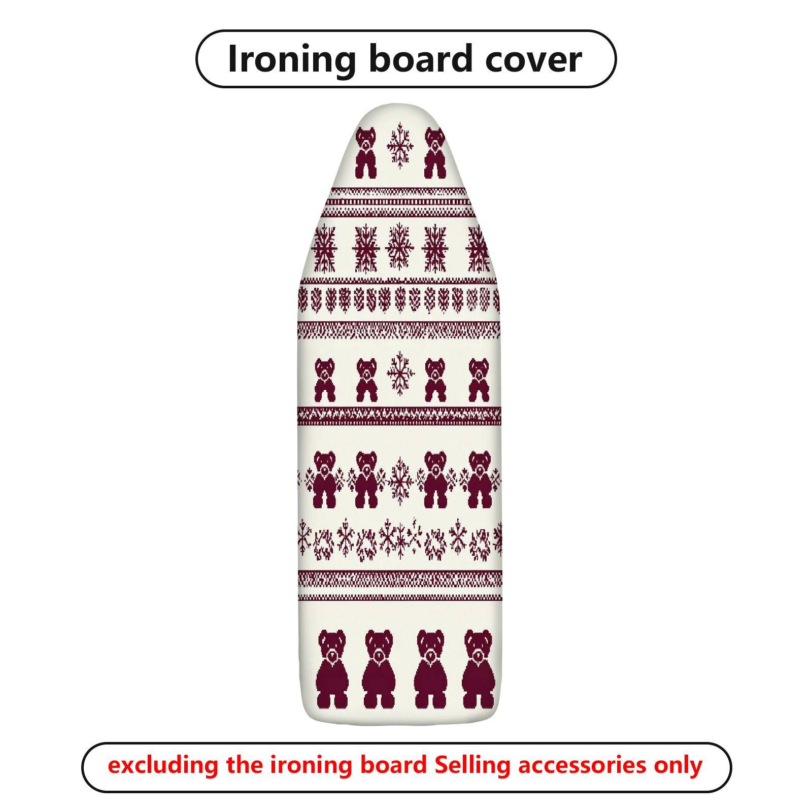 1-Piece Bear Snowflake Christmas  Ironing Board Cover, Universal Size, Without Board