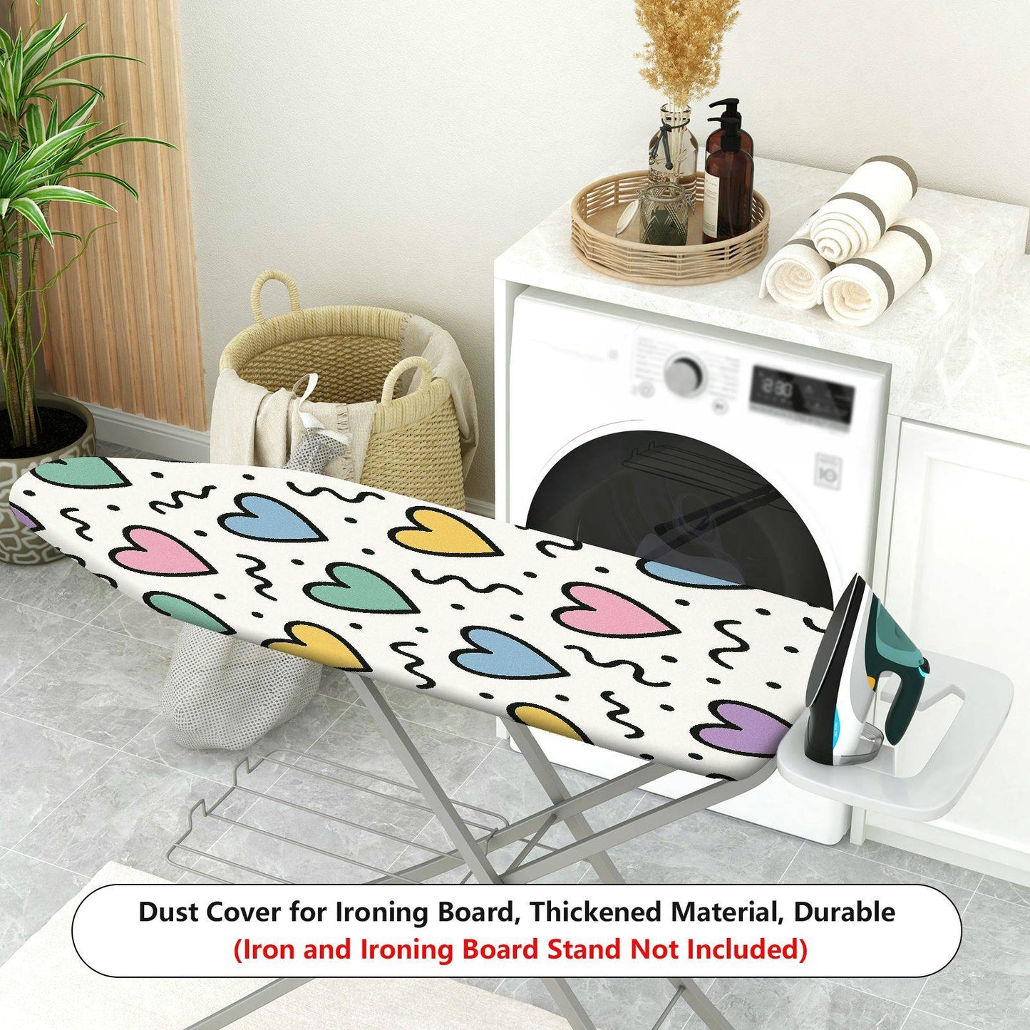 1-Piece Colorful Heart Pattern Decorative Cute  Ironing Board Cover, Universal Size, Without Board