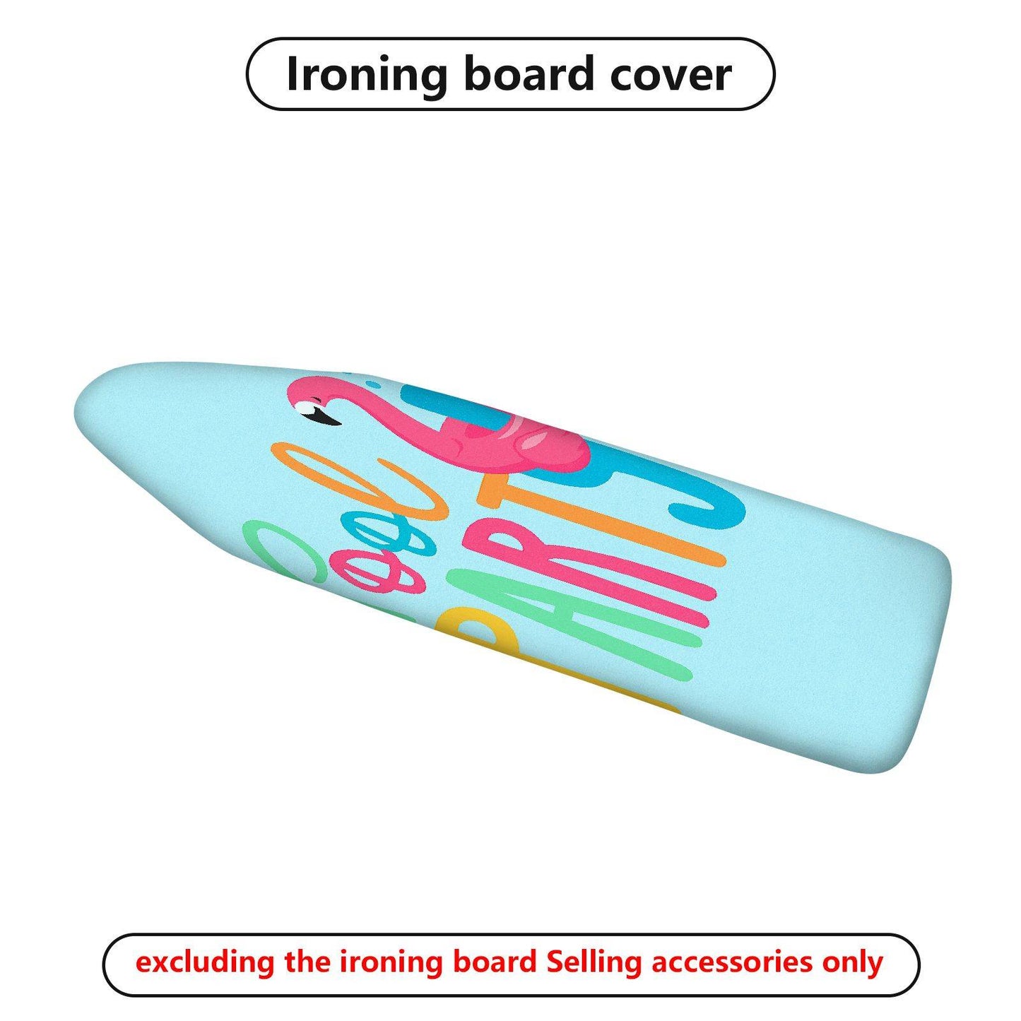 1-Piece Flamingo Colorful Fun  Ironing Board Cover, Universal Size, Without Board