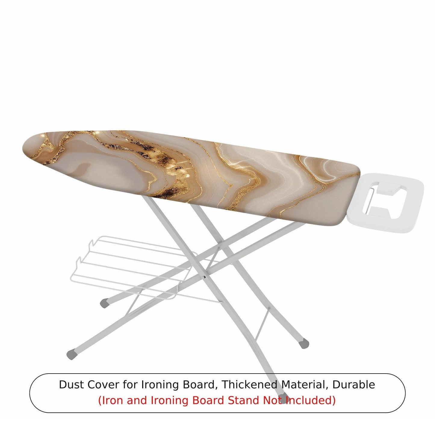 1-Piece Marble Pattern Golden Beige Wave  Ironing Board Cover, Universal Size, Without Board