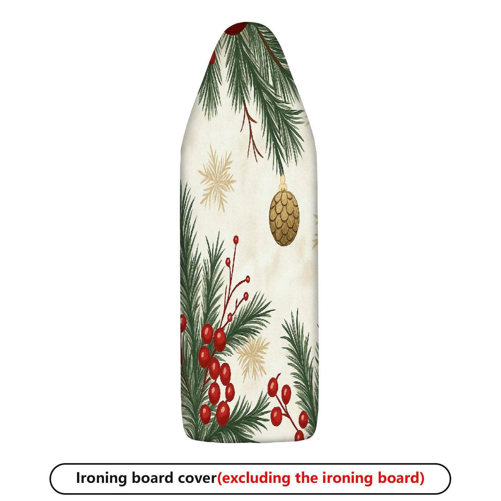 1-Piece Christmas Pine Cone Berry  Ironing Board Cover, Universal Size, Without Board