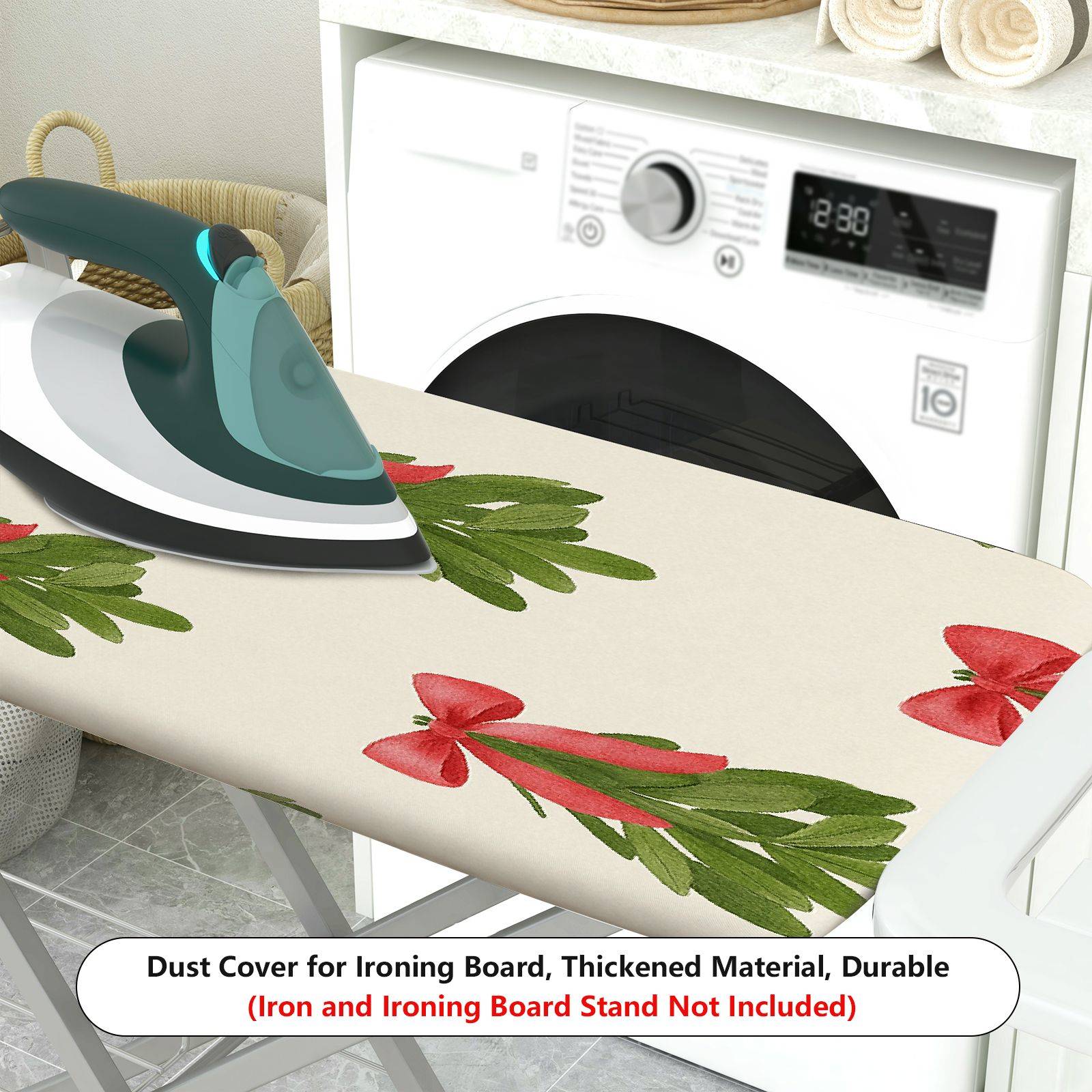 1-Piece Christmas Festive Mistletoe  Ironing Board Cover, Universal Size, Without Board