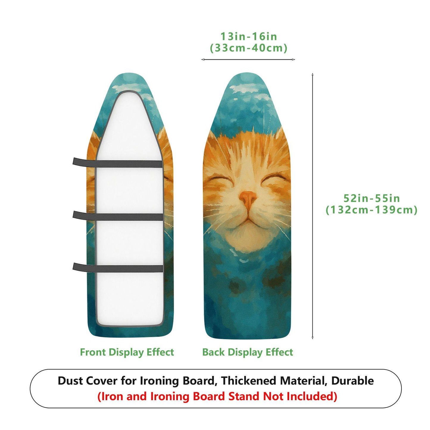 1-Piece Cat Pattern Cute Art  Ironing Board Cover, Universal Size, Without Board