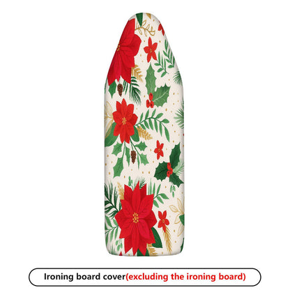 1-Piece Christmas Floral Leaves  Ironing Board Cover, Universal Size, Without Board
