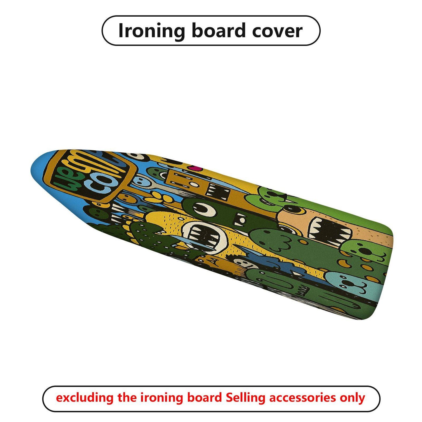 1-Piece Fun Bright  Ironing Board Cover, Universal Size, Without Board