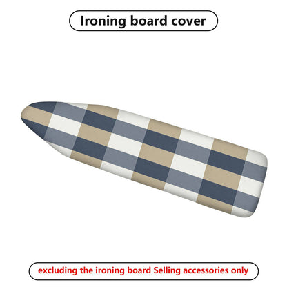 1-Piece Plaid Checkered Blue  Ironing Board Cover, Universal Size, Without Board