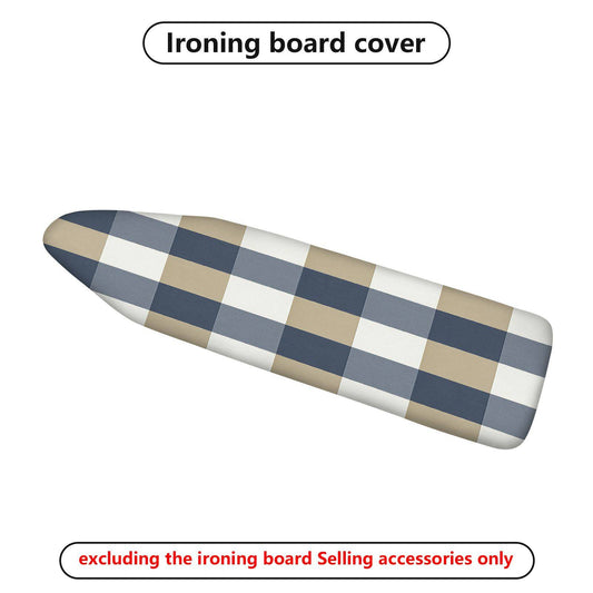 1-Piece Plaid Checkered Blue  Ironing Board Cover, Universal Size, Without Board